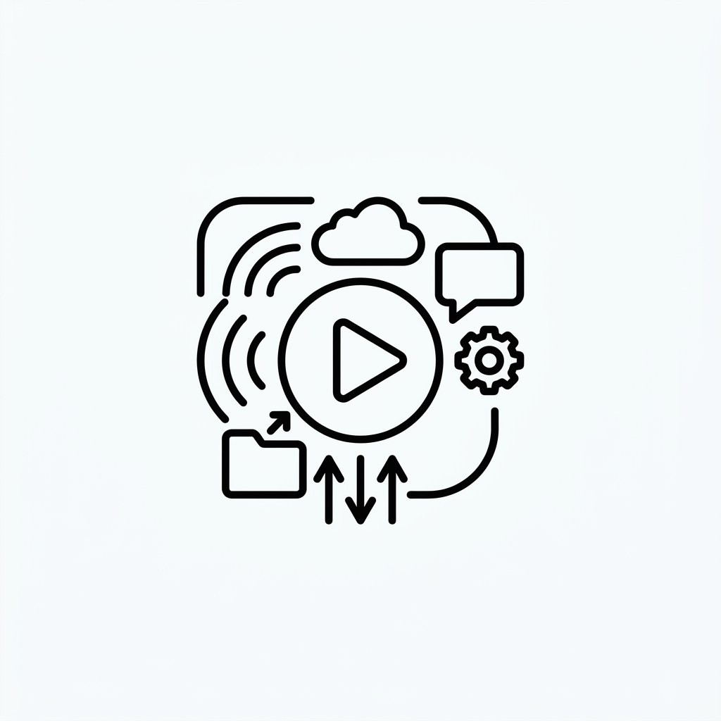 Digital media icon with black lines